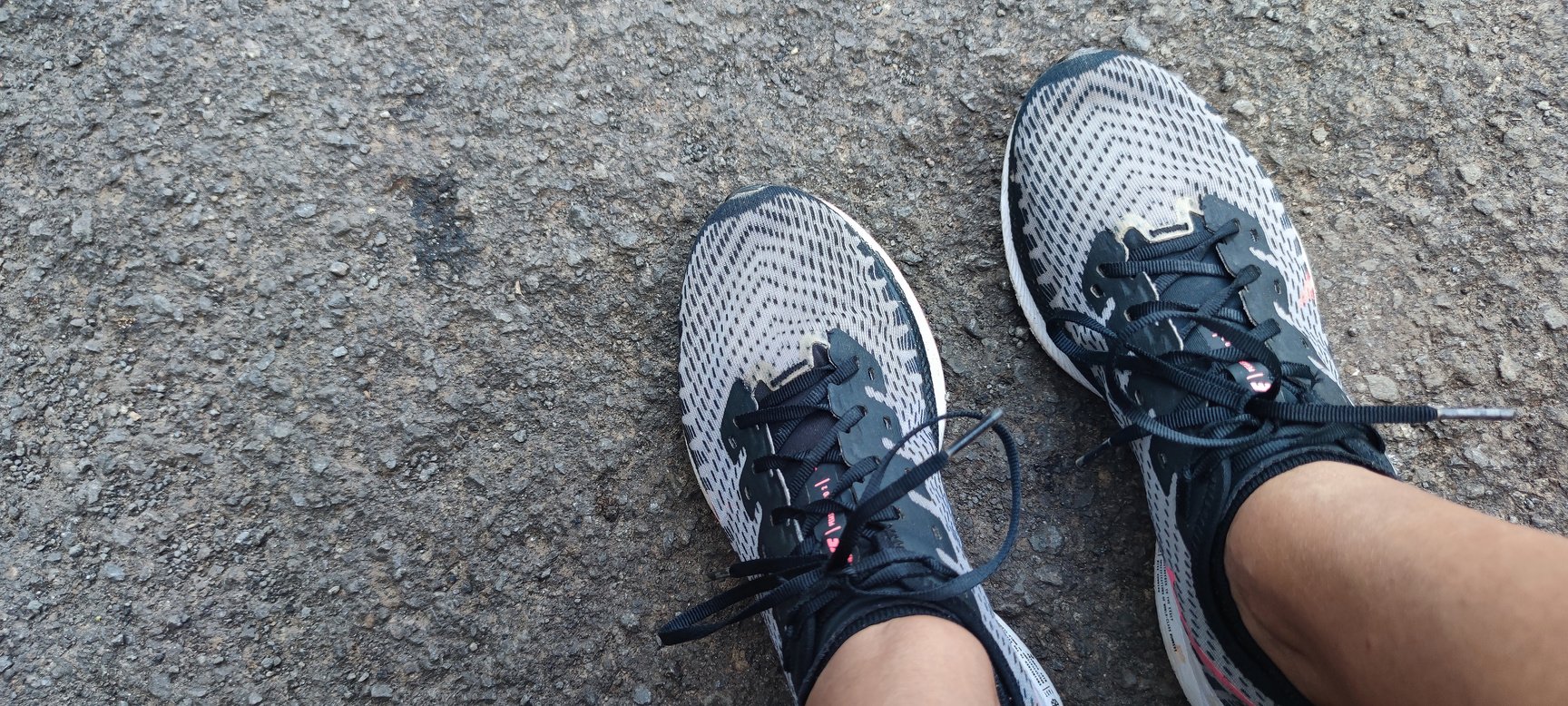 running shoes, view from above