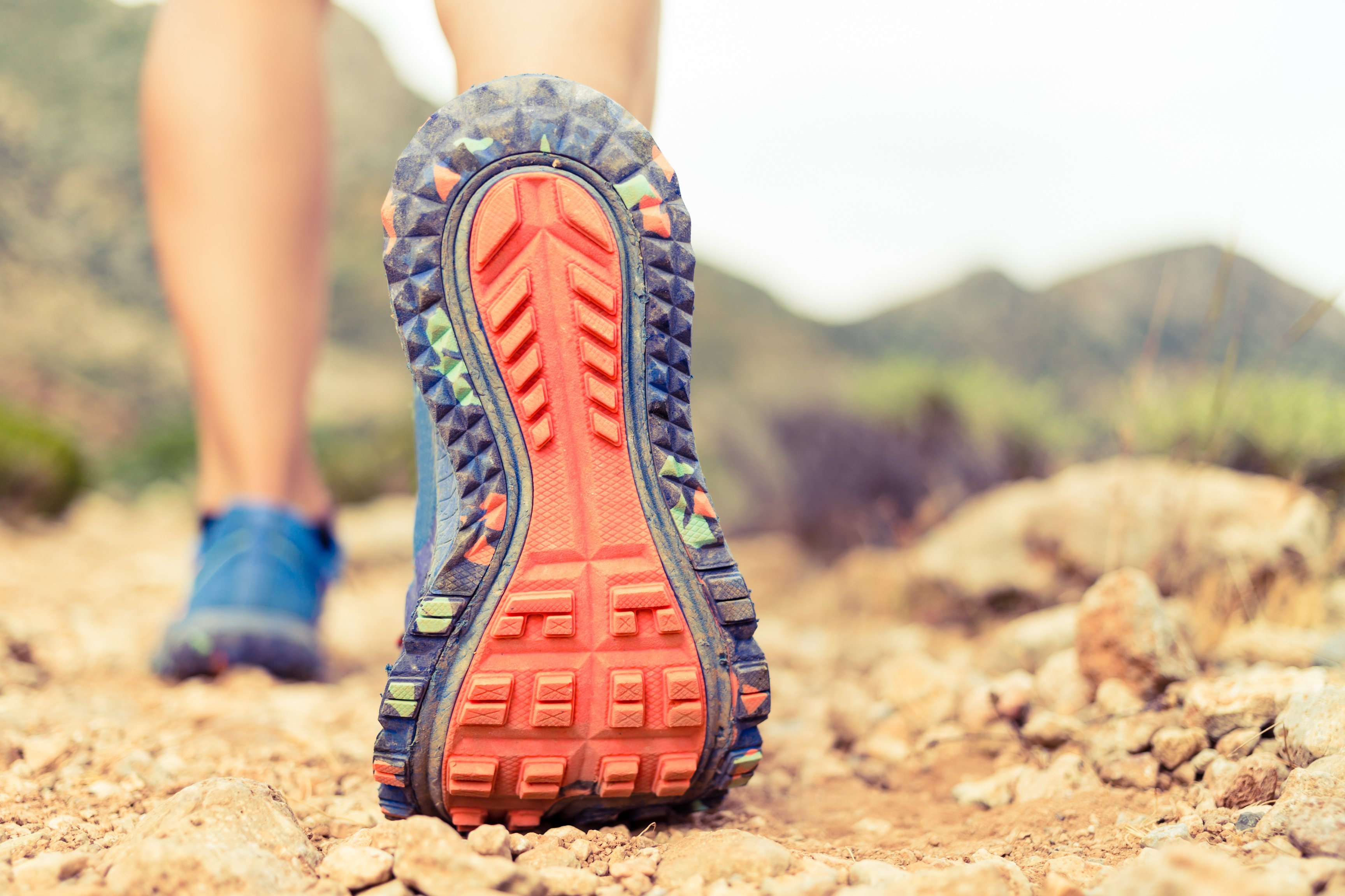 Hiking walking or running sports shoe sole